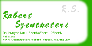 robert szentpeteri business card