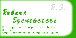 robert szentpeteri business card